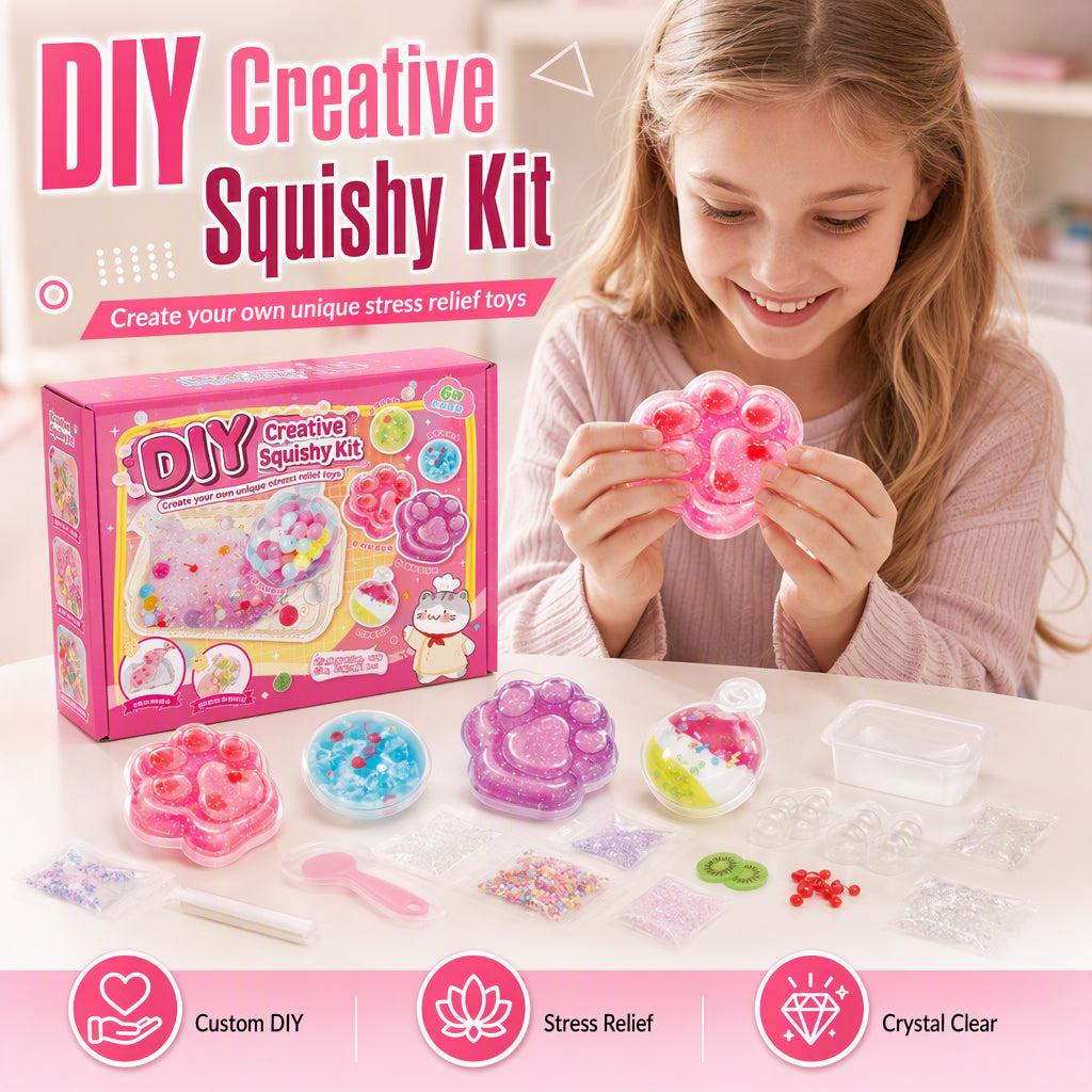 🔥 ¡50% DESCUENTO! 🧁 Kit de juguete antiestrés tipo helado frito DIY con diseño de garra de gato para niños