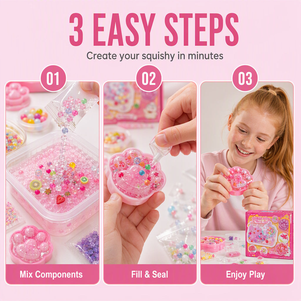 🔥 ¡50% DESCUENTO! 🧁 Kit de juguete antiestrés tipo helado frito DIY con diseño de garra de gato para niños