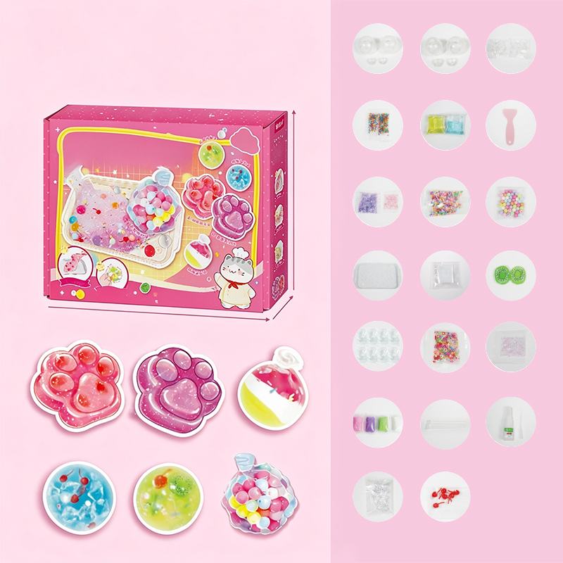 🔥 ¡50% DESCUENTO! 🧁 Kit de juguete antiestrés tipo helado frito DIY con diseño de garra de gato para niños