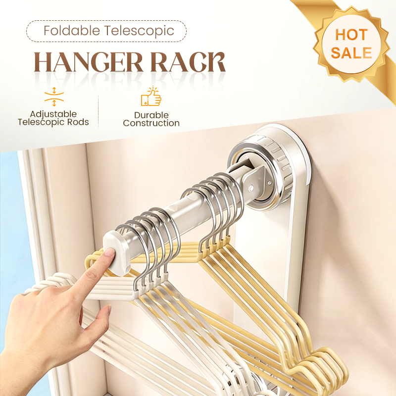 Soporte para perchas plegable, extensible con ventosas
