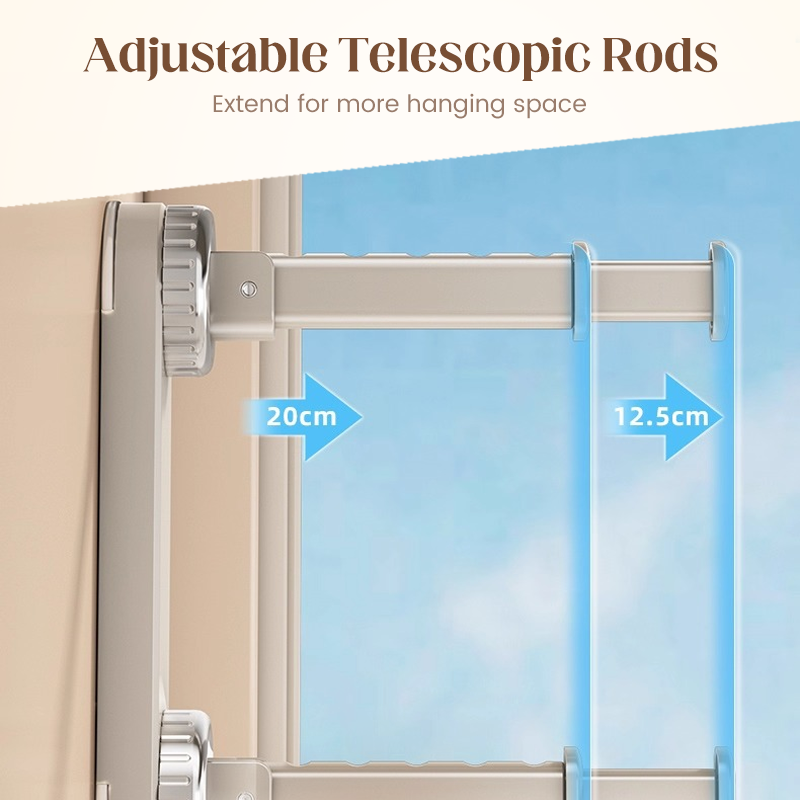 Soporte para perchas plegable, extensible con ventosas