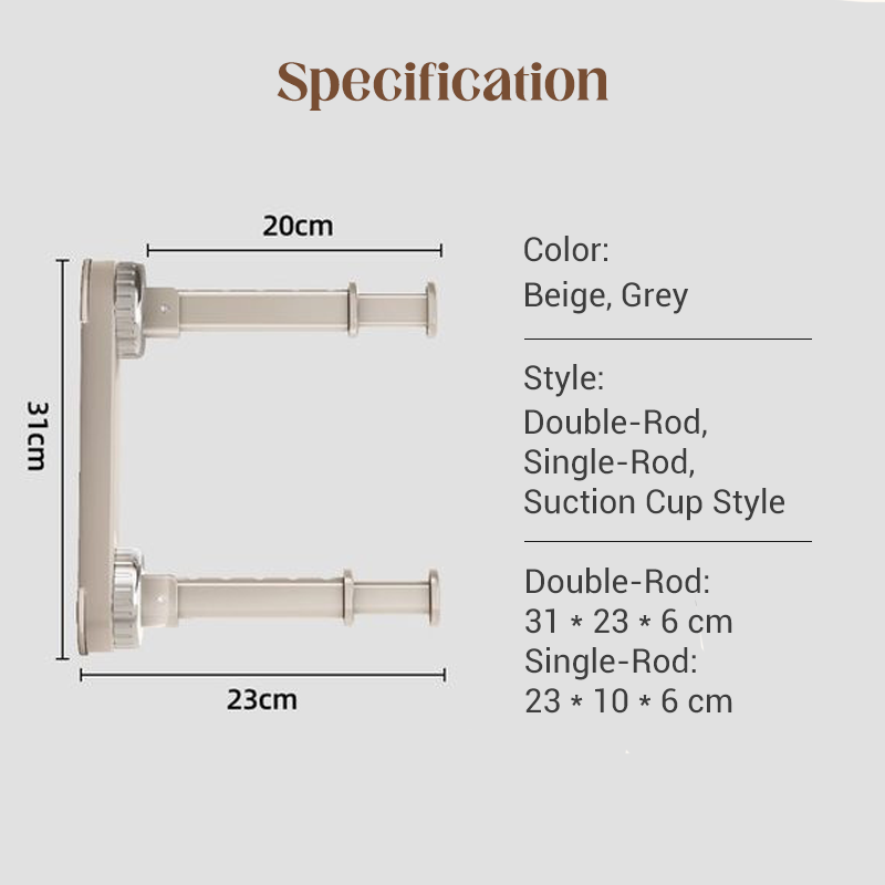 Soporte para perchas plegable, extensible con ventosas