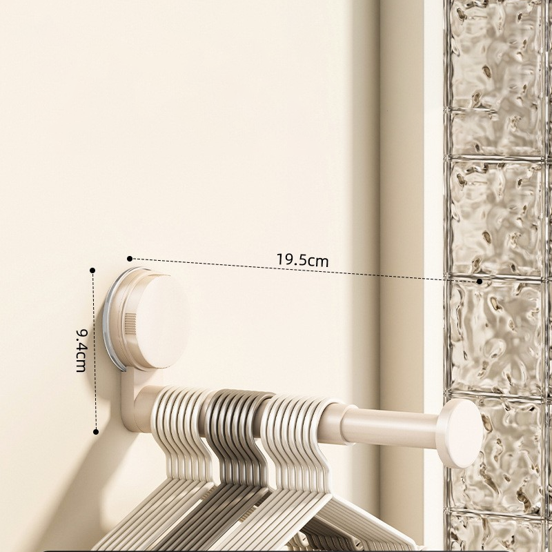 Soporte para perchas plegable, extensible con ventosas