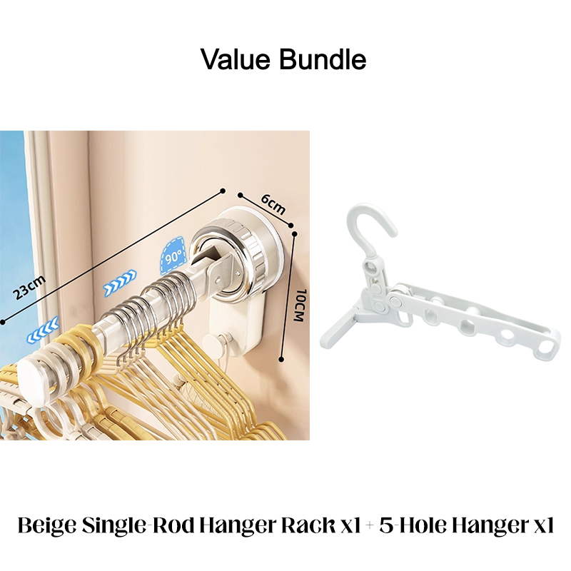 Soporte para perchas plegable, extensible con ventosas