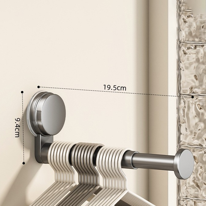 Soporte para perchas plegable, extensible con ventosas