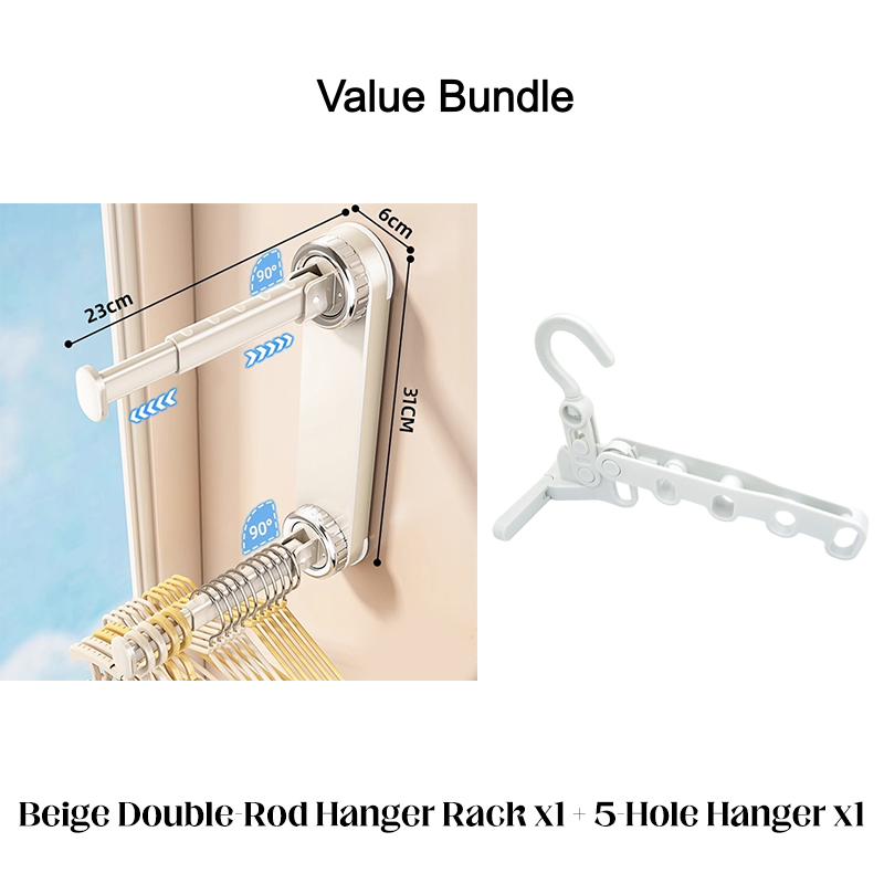 Soporte para perchas plegable, extensible con ventosas