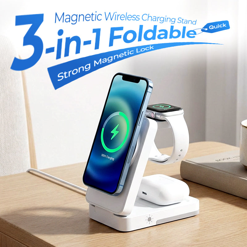 🔥OFERTA DE ÚLTIMO DÍA: 50 % DE DESCUENTO🔥 Soporte de carga inalámbrica magnético plegable 3 en 1