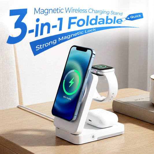 🔥OFERTA DE ÚLTIMO DÍA: 50 % DE DESCUENTO🔥 Soporte de carga inalámbrica magnético plegable 3 en 1