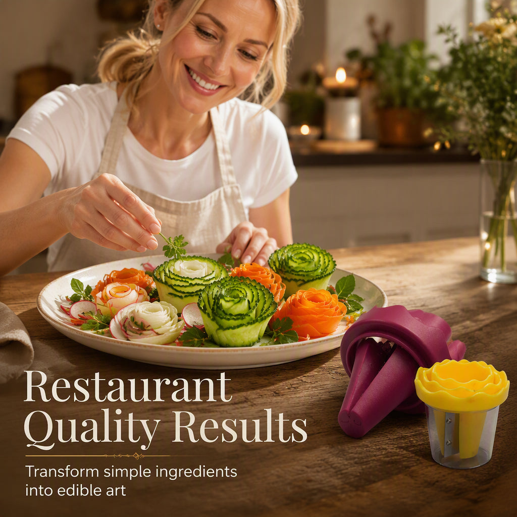 🥕✨Espiralizador y rizador manual de verduras para tallar rosas — ¡Convierte las zanahorias en rosas al estilo de restaurante en 60 segundos! 🌹🍽️