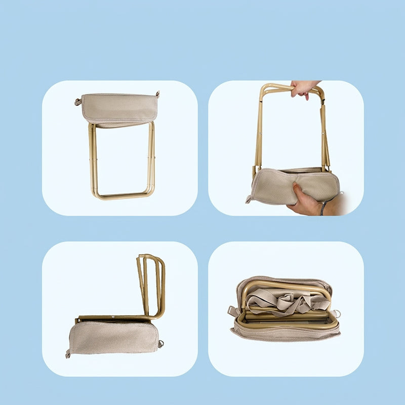 Taburete plegable portátil con diseño de bolso
