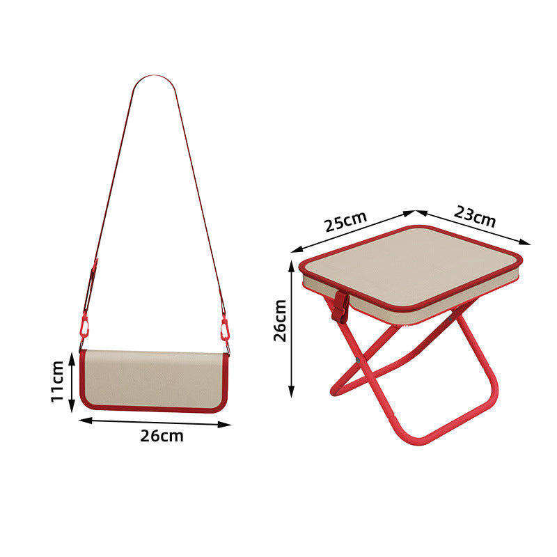 Taburete plegable portátil con diseño de bolso