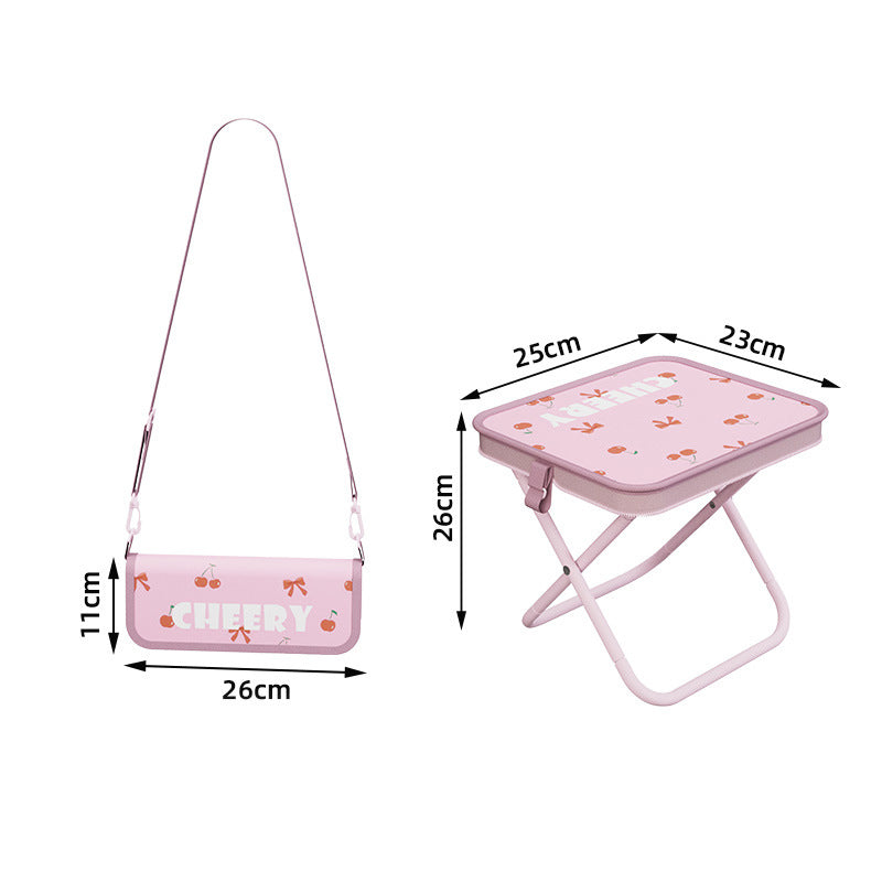 Taburete plegable portátil con diseño de bolso