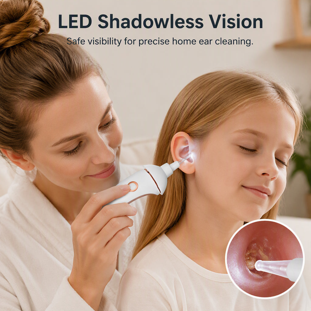 Limpiador de cerumen eléctrico con luz LED