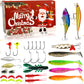 Calendario de Adviento de Navidad con señuelos de pesca, set de caja sorpresa con minnow, popper y cucharas
