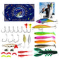 Calendario de Adviento de Navidad con señuelos de pesca, set de caja sorpresa con minnow, popper y cucharas