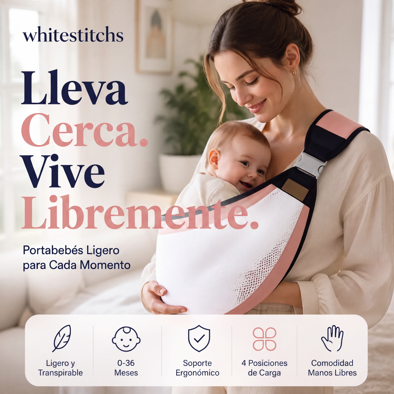 🎉 ¡Oferta 2026 — ¡Más de 30.000 unidades vendidas! 👶 Portabebés transpirable 4 en 1 – 0-36 meses, uso frontal, espalda, hacia adentro y hacia afuera – ¡Comodidad sin manos para padres y bebé! ✨