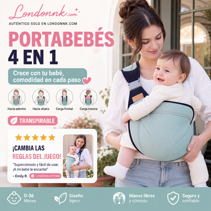 🎉 Rebajas 2026 — ¡Más de 30.000 unidades vendidas! 👶 Portabebés transpirable 4 en 1 – Para 0-36 meses, uso en posición delantera/trasera, orientado hacia adentro/hacia afuera – ¡Comodidad de manos libres para padres y bebés! ✨