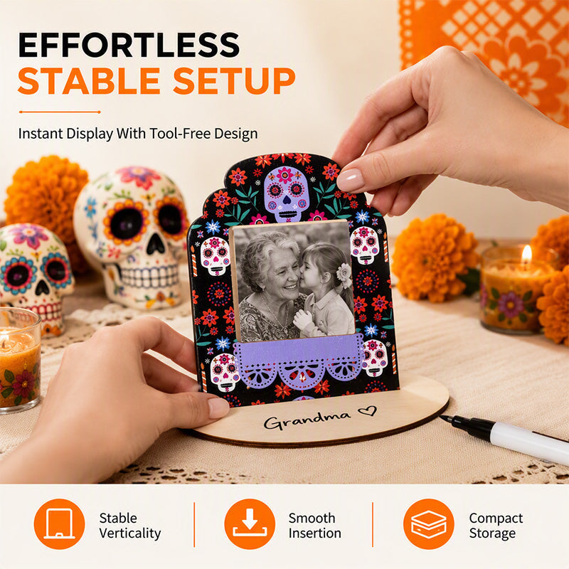 Marco decorativo para fotos del Día de los Muertos