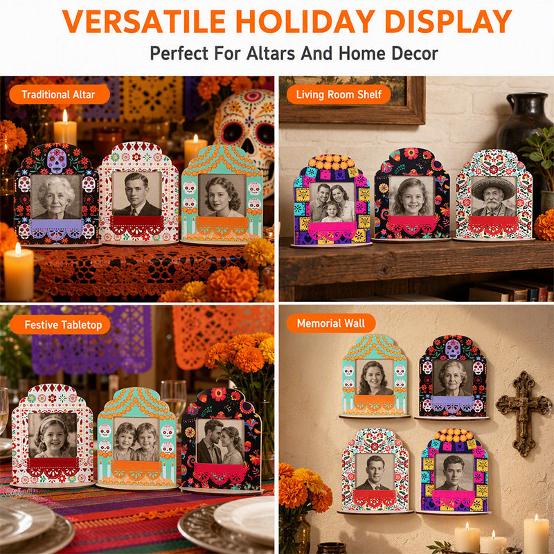 Marco decorativo para fotos del Día de los Muertos