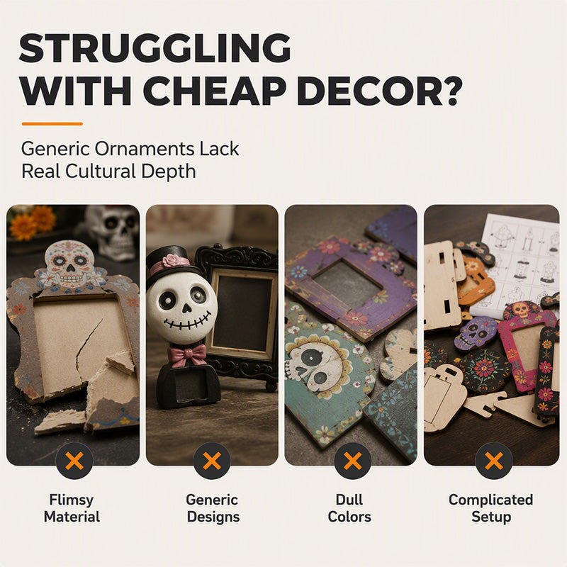 Marco decorativo para fotos del Día de los Muertos