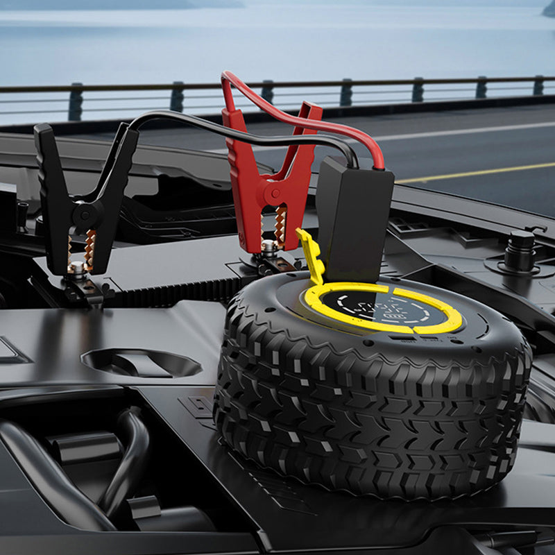 📢📢¡50% DE DESCUENTO! ⏰ 2 en 1: Arrancador de batería + Inflador de neumáticos 🔋 — Compresor portátil potente, compacto y fiable ⚡ Ideal para emergencias viales 🛠️