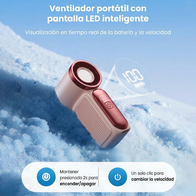 🌀💨 Mini ventilador portátil con pantalla LED – 👍 Ventilador de bolsillo turbo de 5 velocidades. ✨ Recargable por USB, enfriamiento rápido ideal para viajes y maquillaje. Regalo perfecto. Refrigeración portátil.