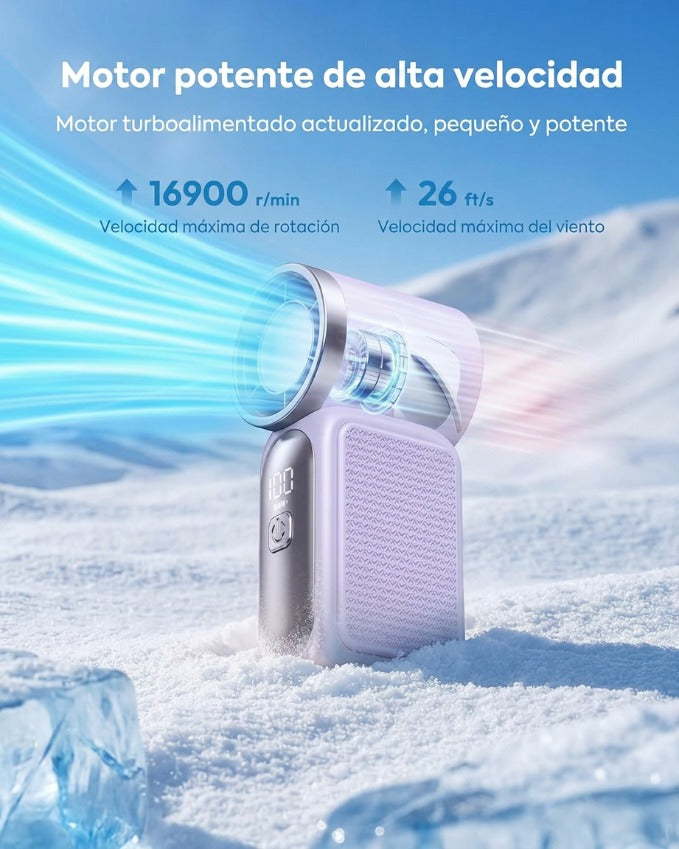 🌀💨 Mini ventilador portátil con pantalla LED – 👍 Ventilador de bolsillo turbo de 5 velocidades. ✨ Recargable por USB, enfriamiento rápido ideal para viajes y maquillaje. Regalo perfecto. Refrigeración portátil.