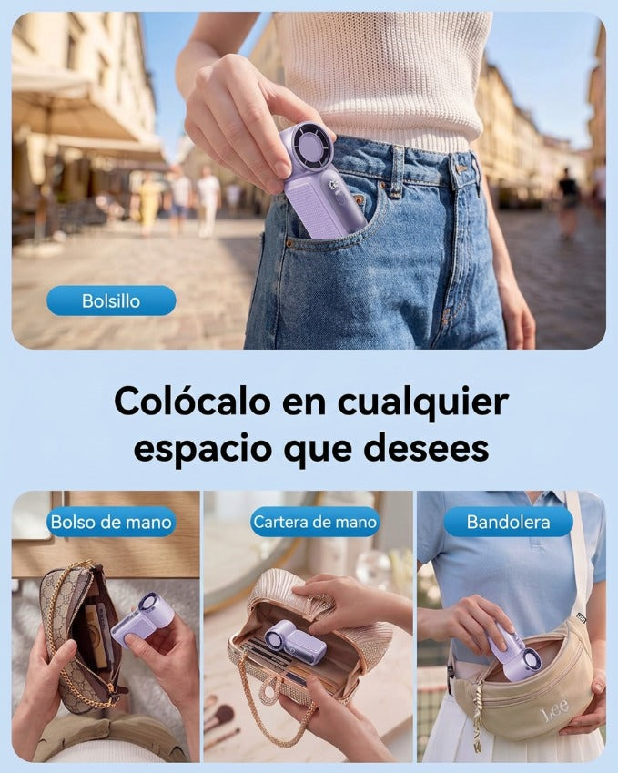 🌀💨 Mini ventilador portátil con pantalla LED – 👍 Ventilador de bolsillo turbo de 5 velocidades. ✨ Recargable por USB, enfriamiento rápido ideal para viajes y maquillaje. Regalo perfecto. Refrigeración portátil.
