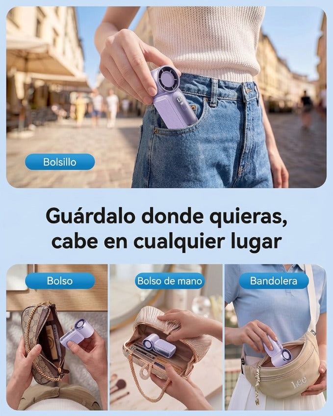 🌀💨 Mini ventilador portátil con pantalla LED – 👍 Ventilador de bolsillo turbo de 5 velocidades. ✨ Recargable por USB, enfriamiento rápido ideal para viajes y maquillaje. Regalo perfecto. Refrigeración portátil.