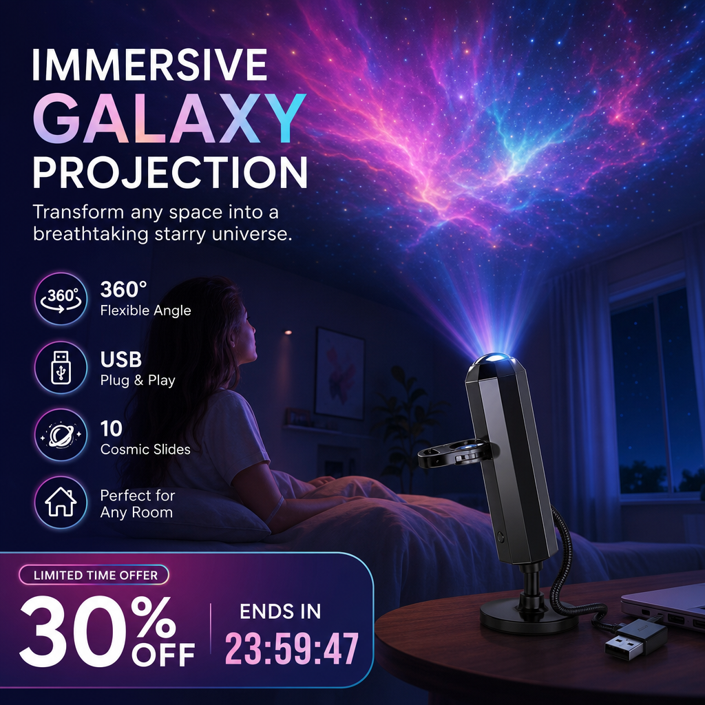 Proyector HD Plug-and-Play «Galaxia y Océano» como luz nocturna 🥳 Más de 50.000 usuarios satisfechos
