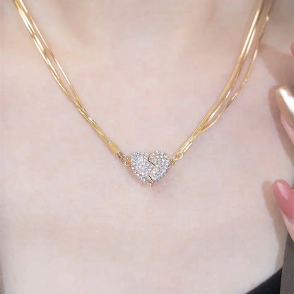 Regalo para ella🎁 Collar con imán de corazón roto de Niche Design