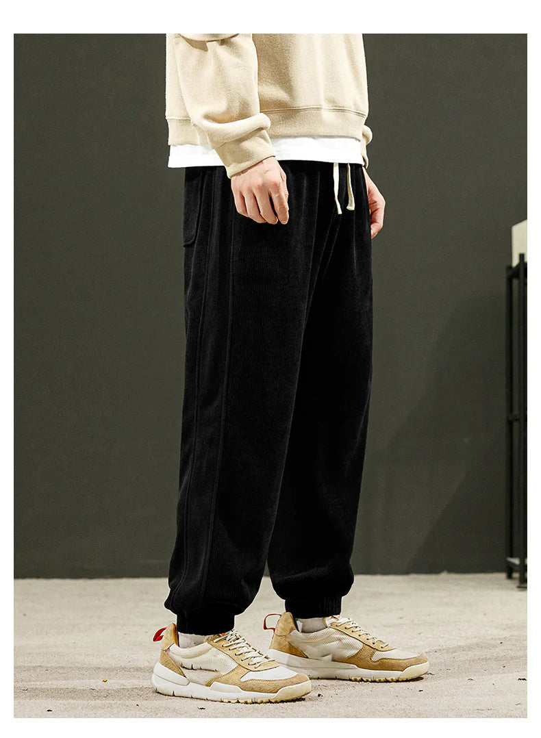 Tejido de pana Pantalones suaves casuales de los hombres