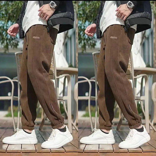 Pantalones de chándal con puños, versátiles y a la moda para hombre