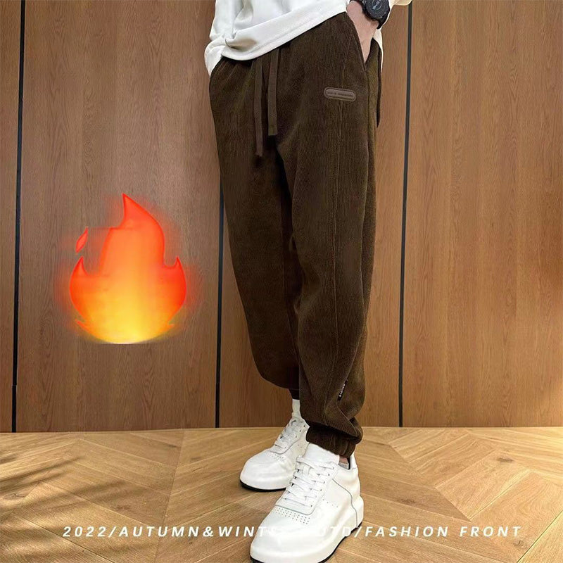 Pantalones de chándal con puños, versátiles y a la moda para hombre